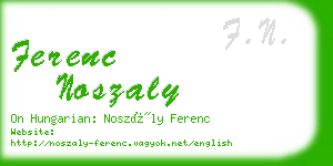 ferenc noszaly business card